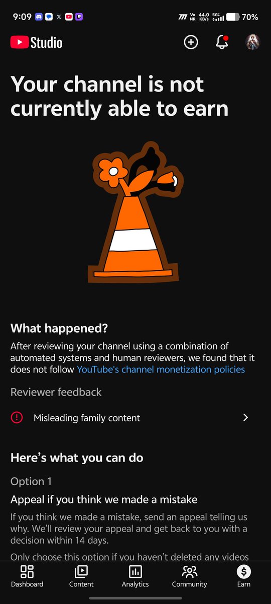 HELLBOY418883's tweet photo. @TeamYouTube I am caught in this exact systemic misclassification wave! 🚨 My Anime/Gacha channel was flagged for "Minor Harm", then suddenly changed to "Misleading Family". There are no kids in my videos, just 2D art!
Please manually review &amp; restore: https://t.co/CtYNuhtZff https://t.co/MJpe0hUSFY