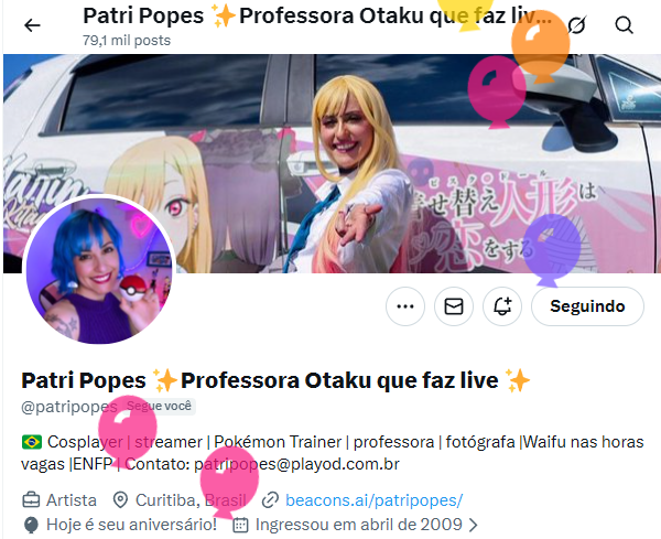 Chora_BR's tweet photo. Subiram os balões no perfil da @patripopes !
Parabéns! 🎂 https://t.co/SHUGZoiXTm