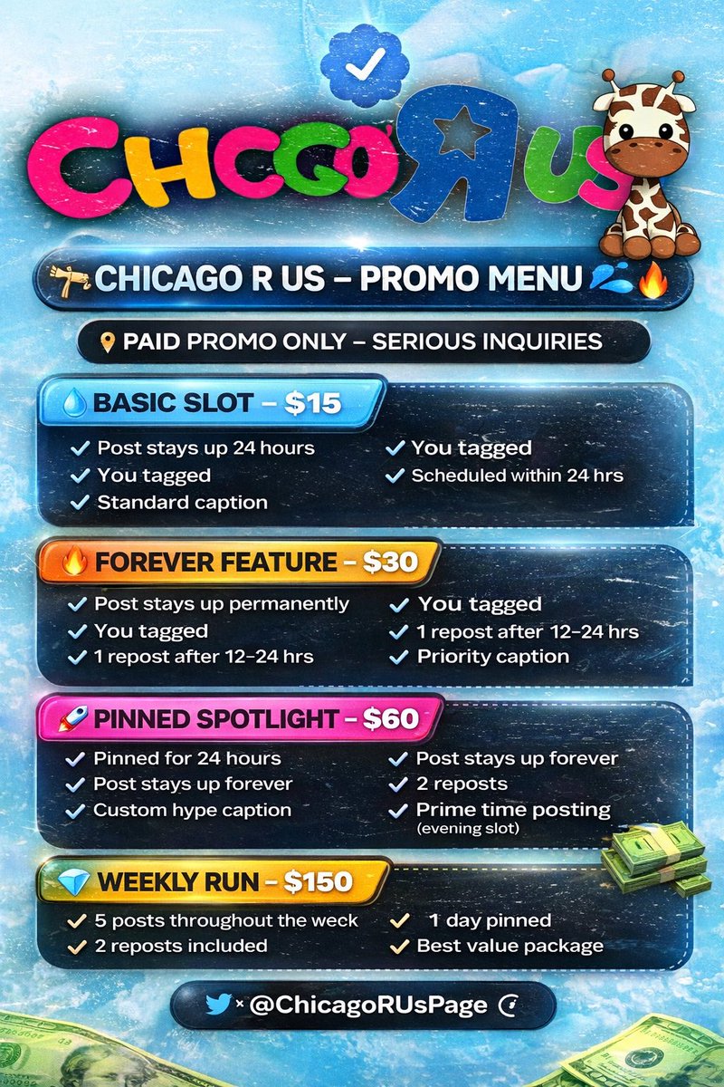 CHICAGO R US 🦒 PAID PROMO ONLY💰💦 tweet media