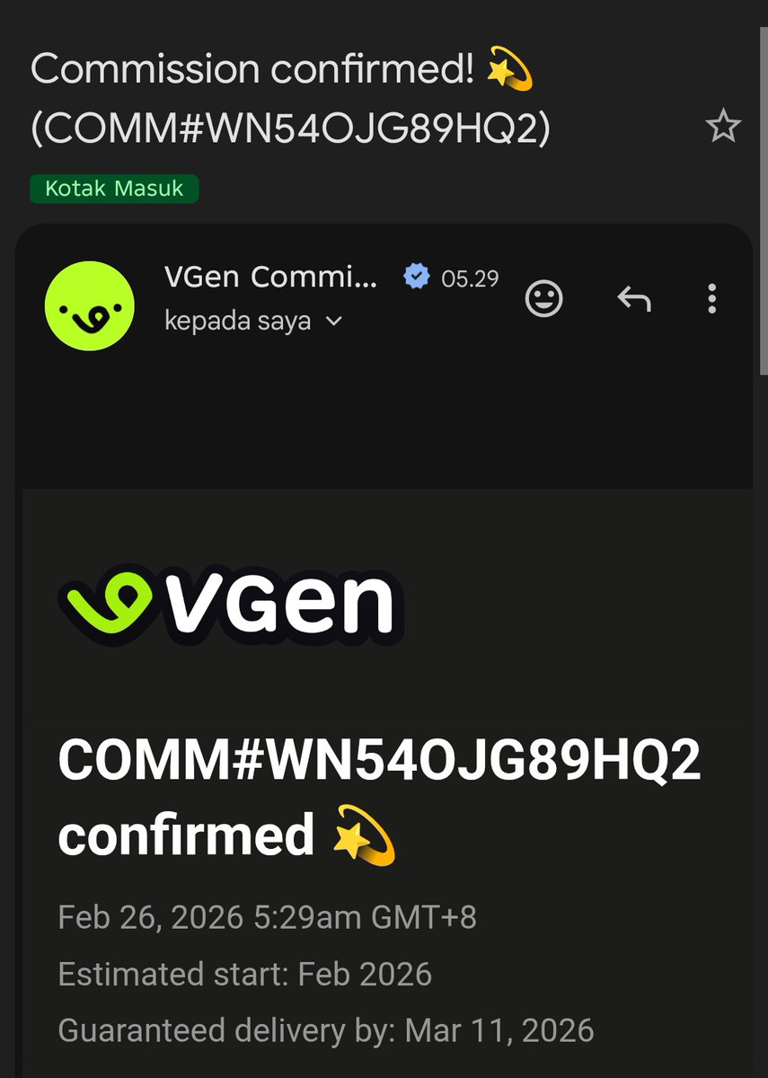 AAAA THANK YOU SO MUCH FOR COMMISSIONING ME AGAIN ✨✨🥹🥹

I need to gather more money to pay my medical bills by the end of this month, all my commissions are 25% off on Vgen 🥹🥹

Thank you so much for the trust ✨✨
#Vgenopen #urgentcomms