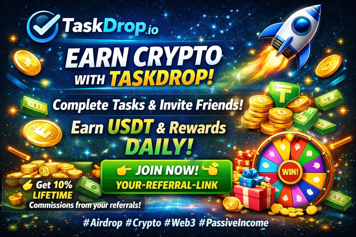 sp_crypto_VIP's tweet photo. 🚀 Best opportunity job's Small twitter( x )Creator @taskdropio
🔸Complete tasks + invite friends → Earn $USDT & rewards daily 🌐
🔗 Join now & use: https://t.co/JaZn0ZNKfe
💸 Lifetime 10% commission on all your referrals’ task earnings! 💰
#Airdrop #EarnCrypto #TaskDrop https://t.co/8DAspu06wA