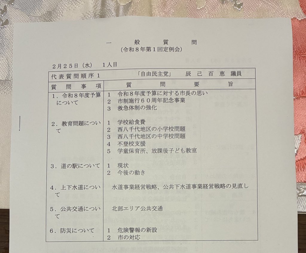 代表質問🌹 無事に終わりましたー！ うなされる夜は終わった