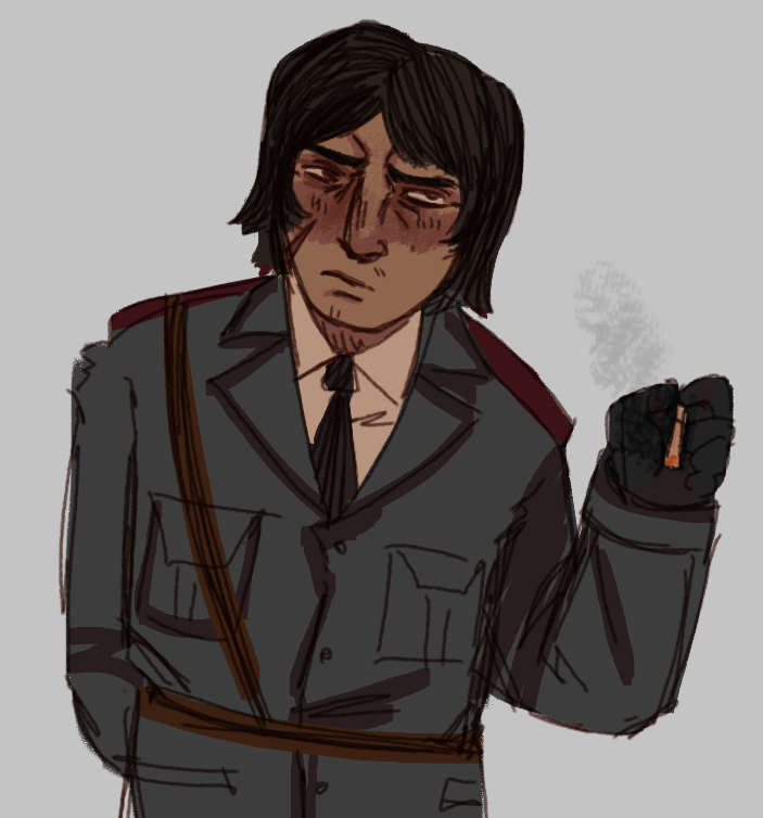 jackowlope's tweet photo. nothingburger doodle to warm up my 1899 vince hc he has an officer uniform idccc idc https://t.co/zwXgrcLY45