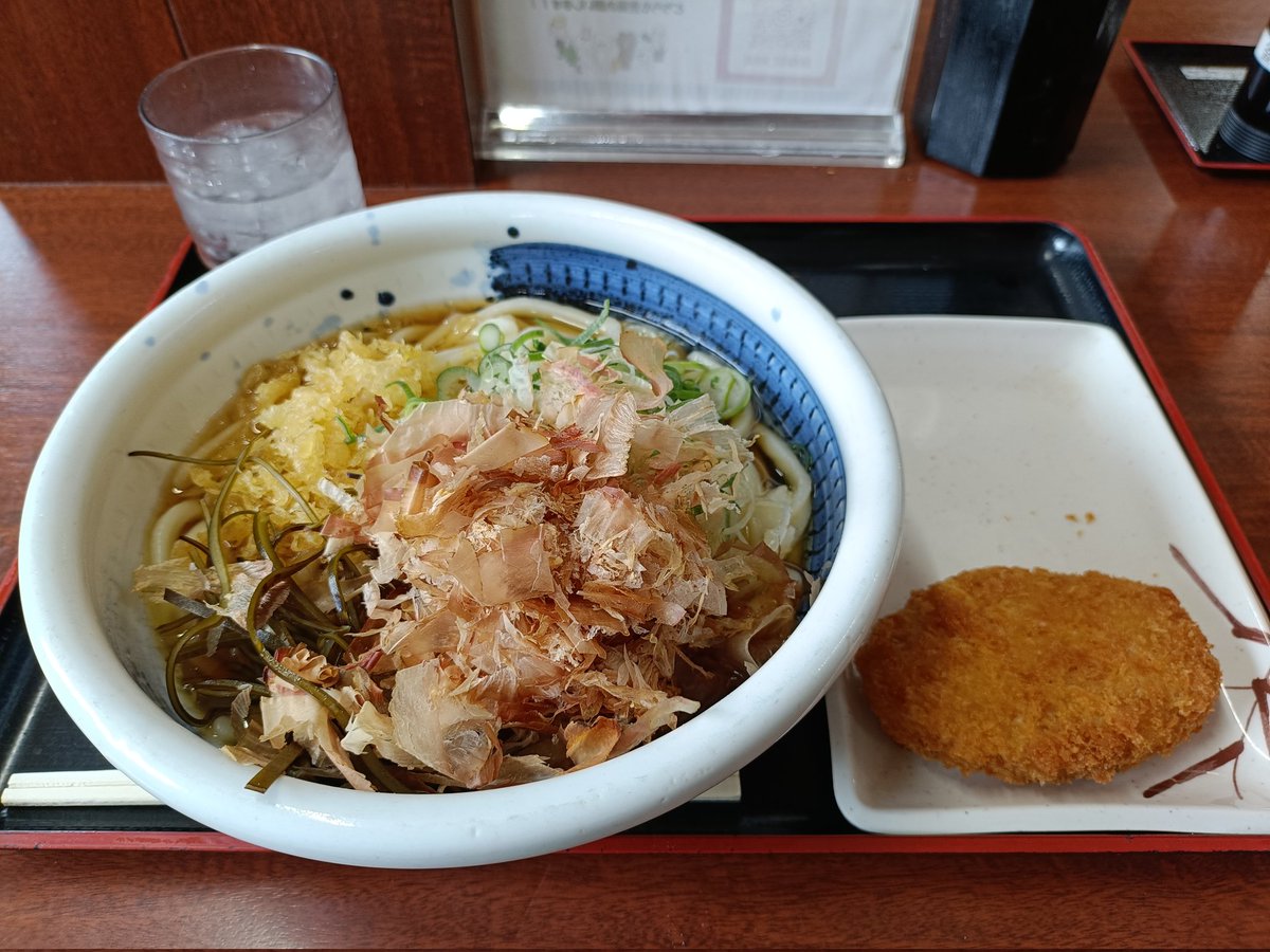 木曜日はMENSデイ‼️
うどん全品50円引き‼️
今日はぶっかけうどん大＆コロッケ🧆530円の昼食
#さかいで麺業
#うどんにコロッケ推進委員会