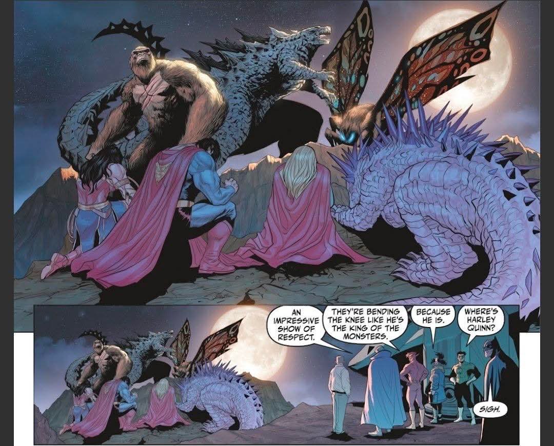 ㅤ      ᥫ᭡ㅤsamy.⠀⠀Eliminaron la escena de Shimo inclinándose ante Godzilla en New Empire por qué no tenía sentido alguno que lo hiciera. 

Luego vienen a hacer que se incline en el cómic crossover con la JL.

Los odio.