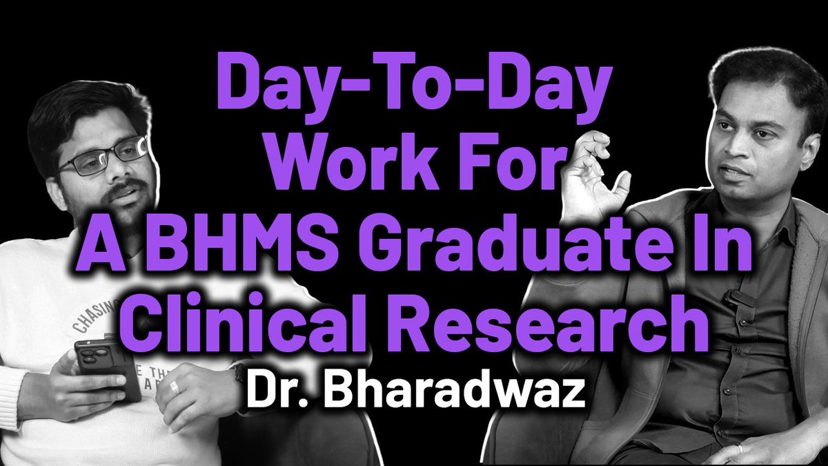 HealtAuthentic's tweet photo. BHMS Graduate Day To Day Work In Clinical Research | Career Advise | Dr. Bharadwaz | Dr. Manidrupath

#BHMS #ClinicalResearch #BHMSCareer #ClinicalResearchJobs #medicalresearch

#HealthAuthentic #DrBharadwaz

https://t.co/0se8fHKgZ0 https://t.co/svlrjp6IgO