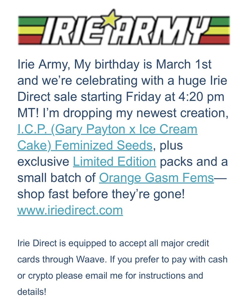 Irie Genetics tweet media