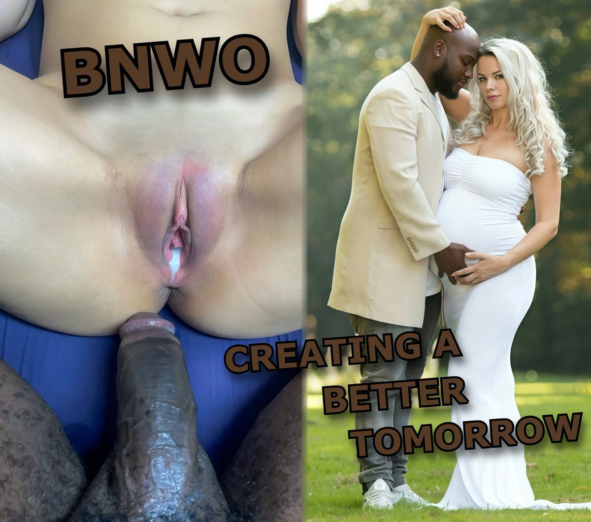 A BLACK KING seeding a white womb and us whiteboys staying pussyfree with our little clits safely locked up in respect and gratitude. We all bring our contribution for a better tomorrow.