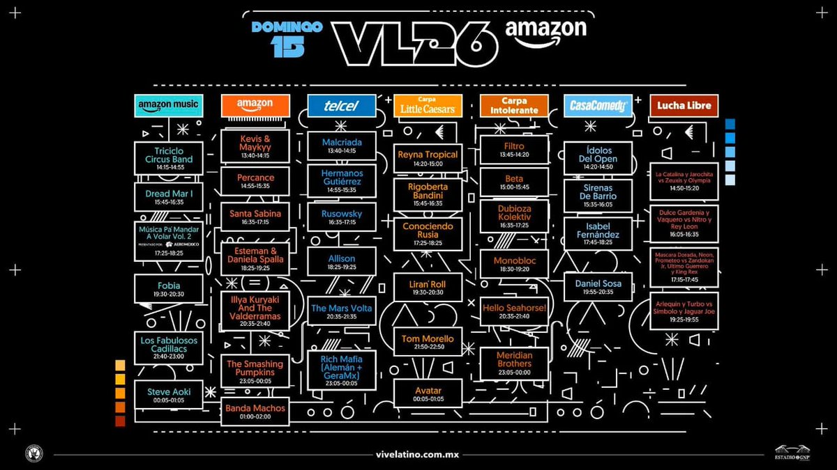 ¿Listos para el #VL26?
Aquí los horarios para la edición 2026 del <a href="/vivelatino/">Vive Latino</a> nos vemos el sábado 15 y domingo 15 de marzo 👊🔥
#vivelatino