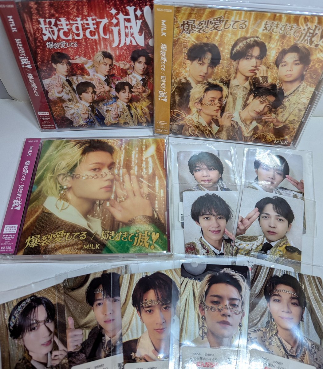 💖新入荷情報💖 🩷❤️💙🤍💛 M!LK 爆裂愛してる / 好きすぎて滅