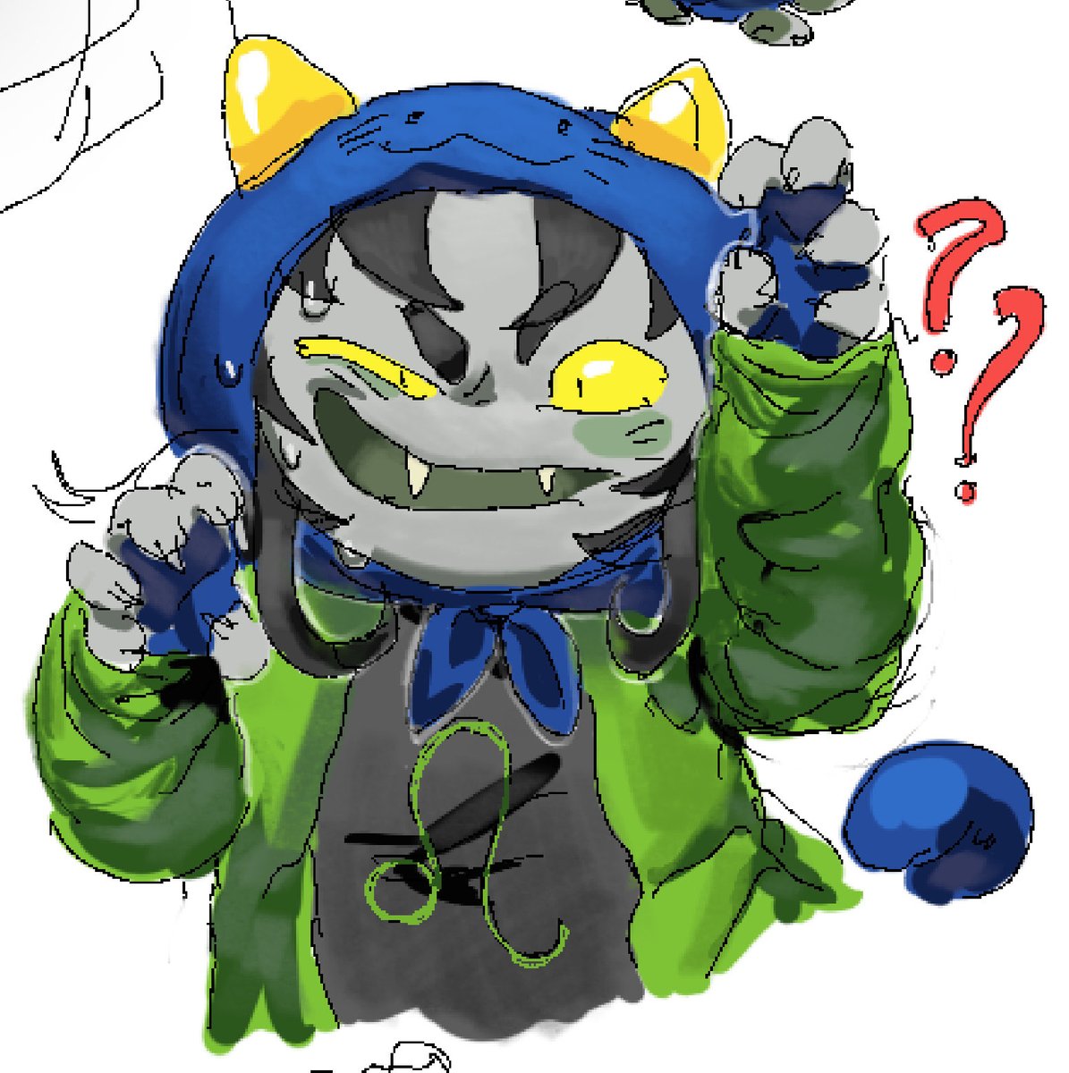 Don’t usually color my shitty mspaint brush sketches so I tried something different blehh