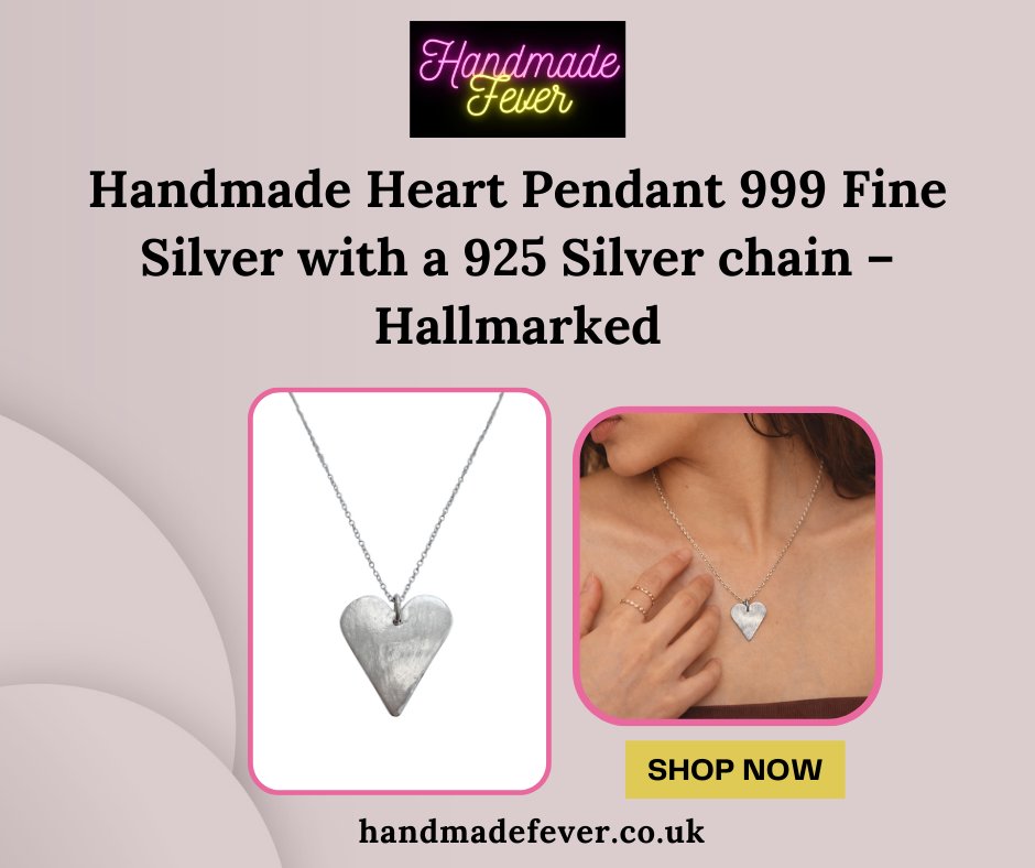 HandmadeFever's tweet photo. Timeless Love in Pure Silver✨
 Our Handmade Heart Pendant in 999 fine silver with a hallmarked 925 chain is crafted to symbolise love, purity, and lasting connection  Made in the UK with care by Handmade Fever
Shop now 👉 https://t.co/XxwNrRN7I6
#HandmadeJewellery #SilverHeart https://t.co/suYEtYKCB9
