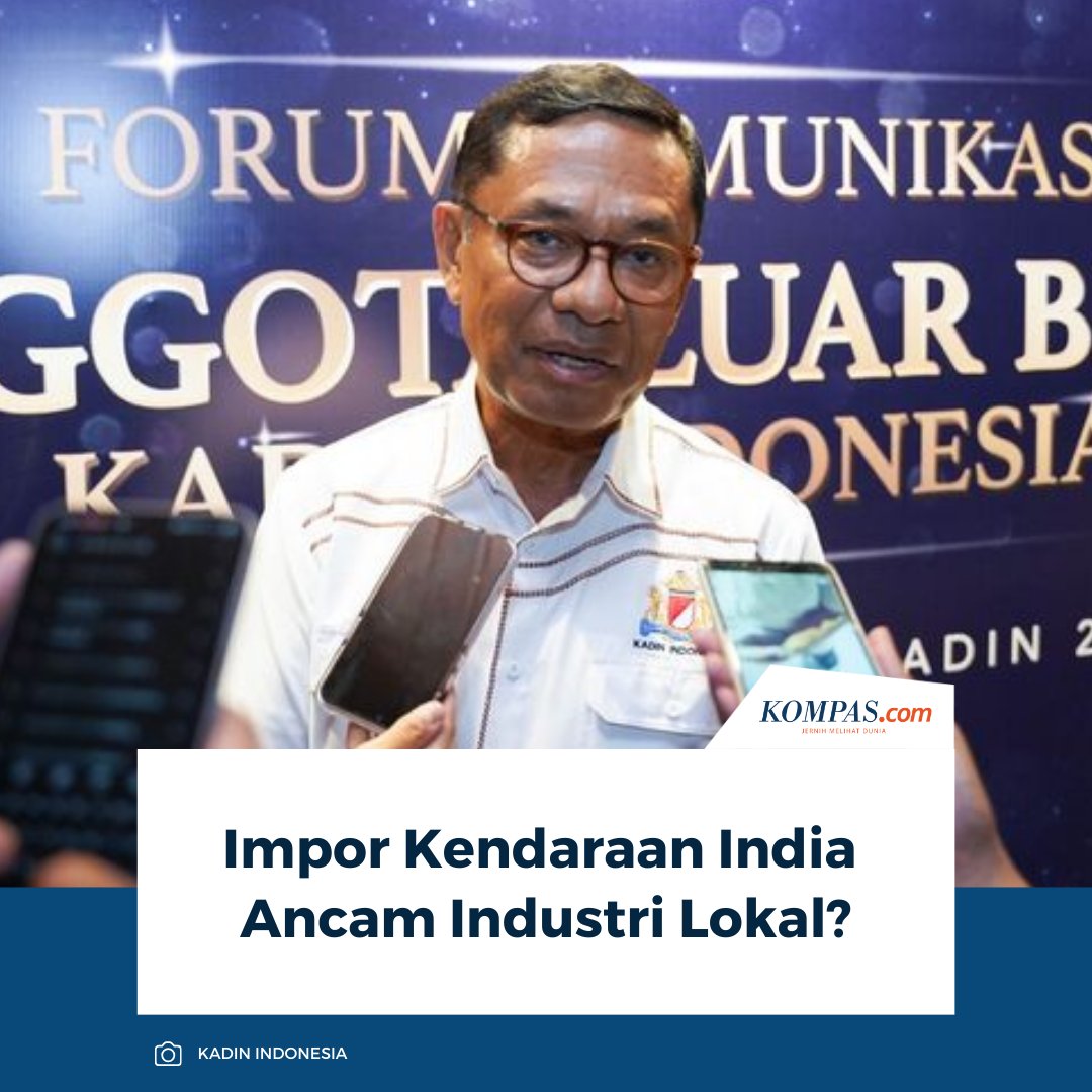 KompasOtomotif's tweet image. Wakil Ketua Umum Bidang Perindustrian Kamar Dagang dan Industri Indonesia, Saleh Husin berpendapat, impor mobil dalam bentuk utuh oleh PT Agrinas Pangan Nusantara, dapat mematikan industri otomotif dalam negeri.

👉🏻Baca di sini: otomotif.kompas.com/read/2026/02/2…

~AM #Impor #Mobil #India
