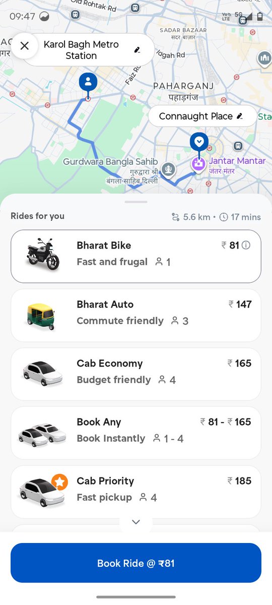 Ankit38648's tweet photo. karol bagh metro to cannaught palce fare for auto on
bharat taxi 147 rs
ola 94 rs
how bharat taxi is beneficial??
is it only for advertisement purpose or will it serve actual purpose ?
@AmitShah @TheNewspinch https://t.co/cgNbuou5Po