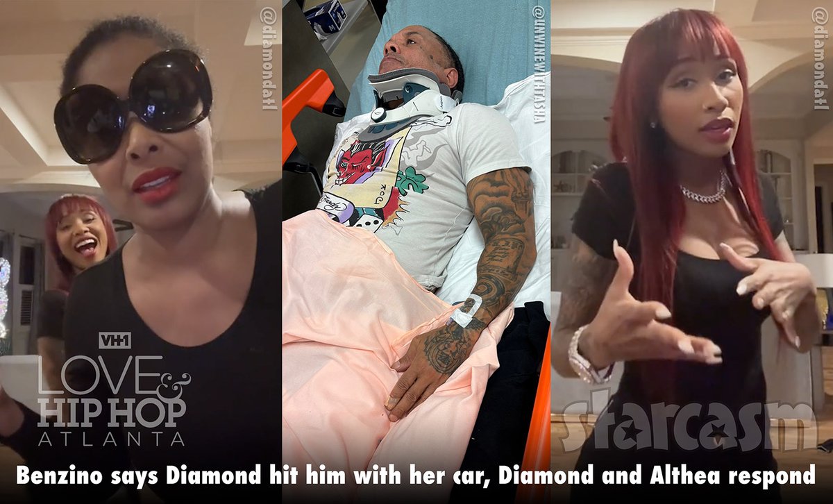 starcasm's tweet image. Benzino shares a photo in a neck brace and claims Diamond hit him with her car after he tried to stop Althea from removing their son from school. Diamond and Althea respond. #LHHATL

Full article with video: wp.me/pwawg-29js