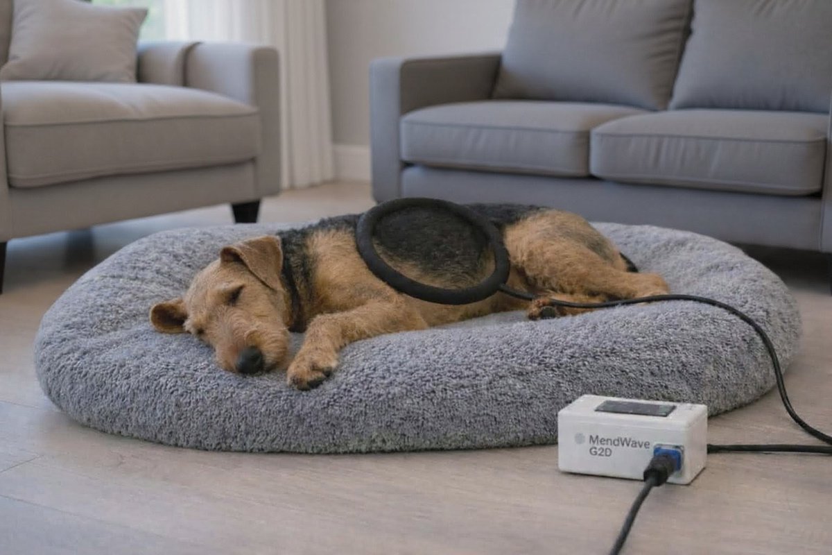 getmendwave's tweet photo. PEMF Therapy for pets. Gentle calming relief for pain, inflammation, stress relief 
https://t.co/U9lTLIEsCZ 

#pemf #dogsoftwitter #cute dogs #dogsofinstagram #CatsOfTwitter #inflammation #wellbeing https://t.co/8PluOoSuHi