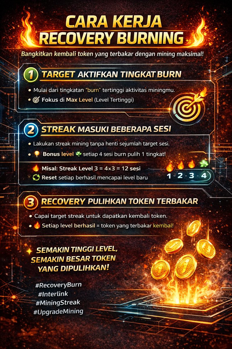 Aby_Interlink's tweet photo. Burn bukan akhir, itu awal recovery.
Capai streak, naik level, pulihkan tokenmu! 🚀
#RecoveryBurn #Interlink  #ITLG #ITL https://t.co/gKWMNt1M05