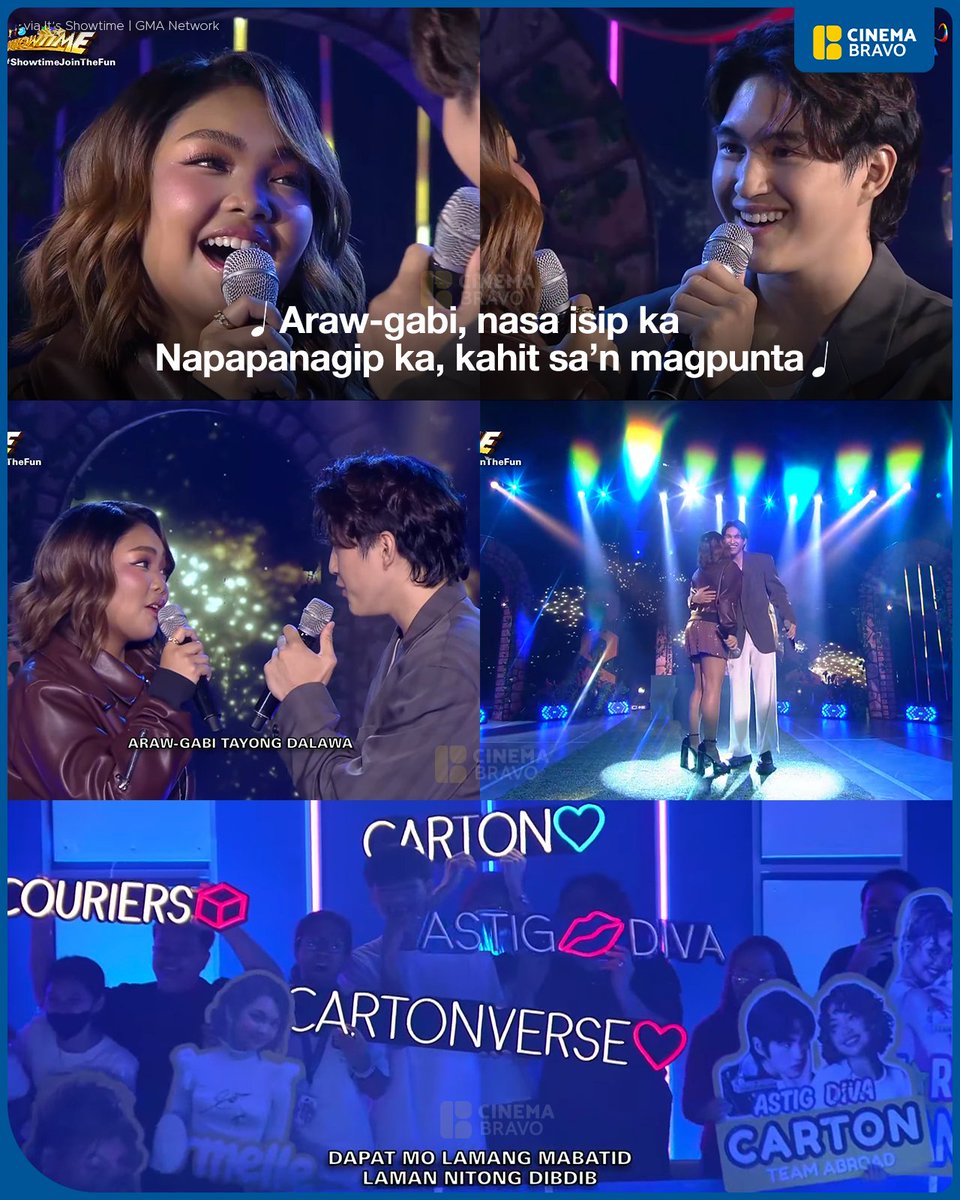 CARTON FEVER IS ON!

LOOK: Evicted #PBBCollab housemates Carmelle Collado and Anton Vinzon serenade #ItsShowtime with 'Araw-Gabi'. #CarTon

📸: It's Showtime / GMA Network