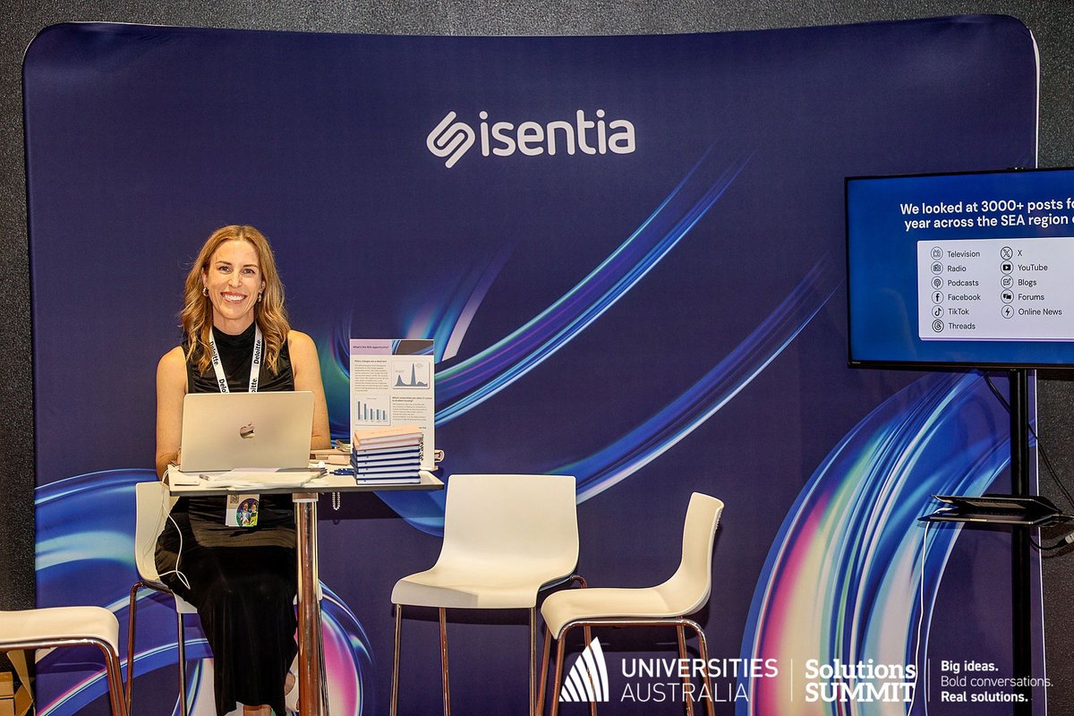 isentia's tweet photo. Yesterday at the @UniAus Solutions Summit in Canberra, we dived into the AUS higher ed.

Our latest research unpacks: 
💰 Governance &amp; budget deficits
🖥️ AI, deepfakes &amp; assessment redesign
🌐 Policy safety for SEA students

Read the full reports: https://t.co/XvqlOAMTYD https://t.co/uXcuL7QESl