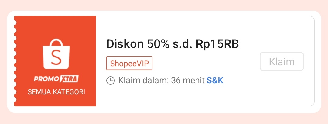 RacunBelanja's tweet photo. Voucher ShopeeVIP masih ada ✨
📌 Gak rebutan sama sekali
⏰ CUMA 1 JAM

Diskon 50% maksimal Rp15.000
Minimal pembelian Rp15.000
⏰ Jam 12:00-13:00
📌 SETIAP HARI

Klaim vouchernya di sini:
https://t.co/VDqTfk9Wmq https://t.co/QorhjZ5z4f
