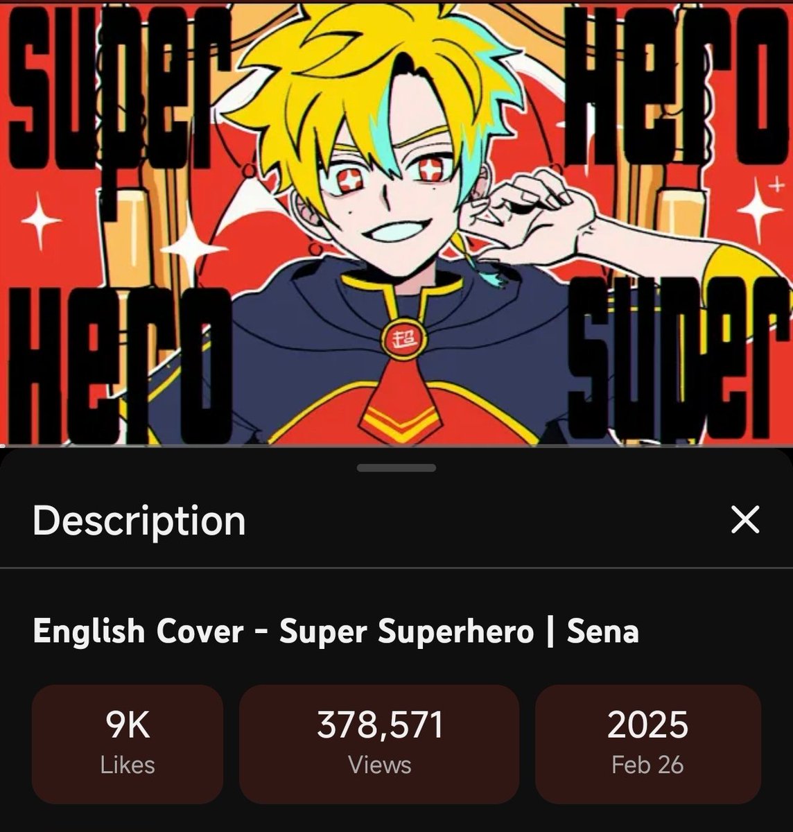 Happy 1 year anniversary to Sena's covers of Super Superhero