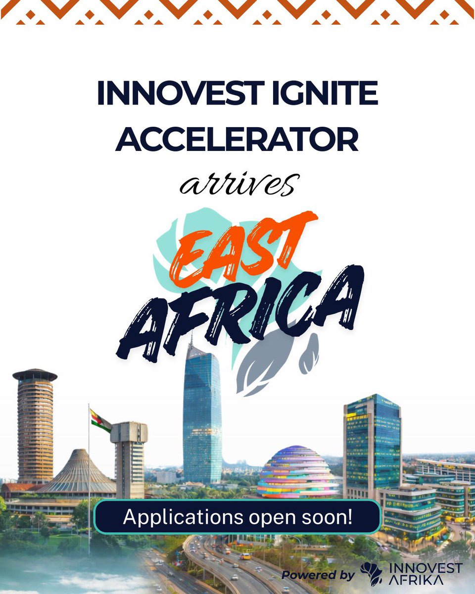 The Innovest Ignite Accelerator is landing in East Africa.

We ignited startups in Nigeria, lit a fire in Ghana, turned up South Africa—and our next stop is Kenya 🇰🇪 and Rwanda 🇷🇼.

Same program. Same delivery. Same unmatched outcomes.
We’re bringing our proven, execution-driven