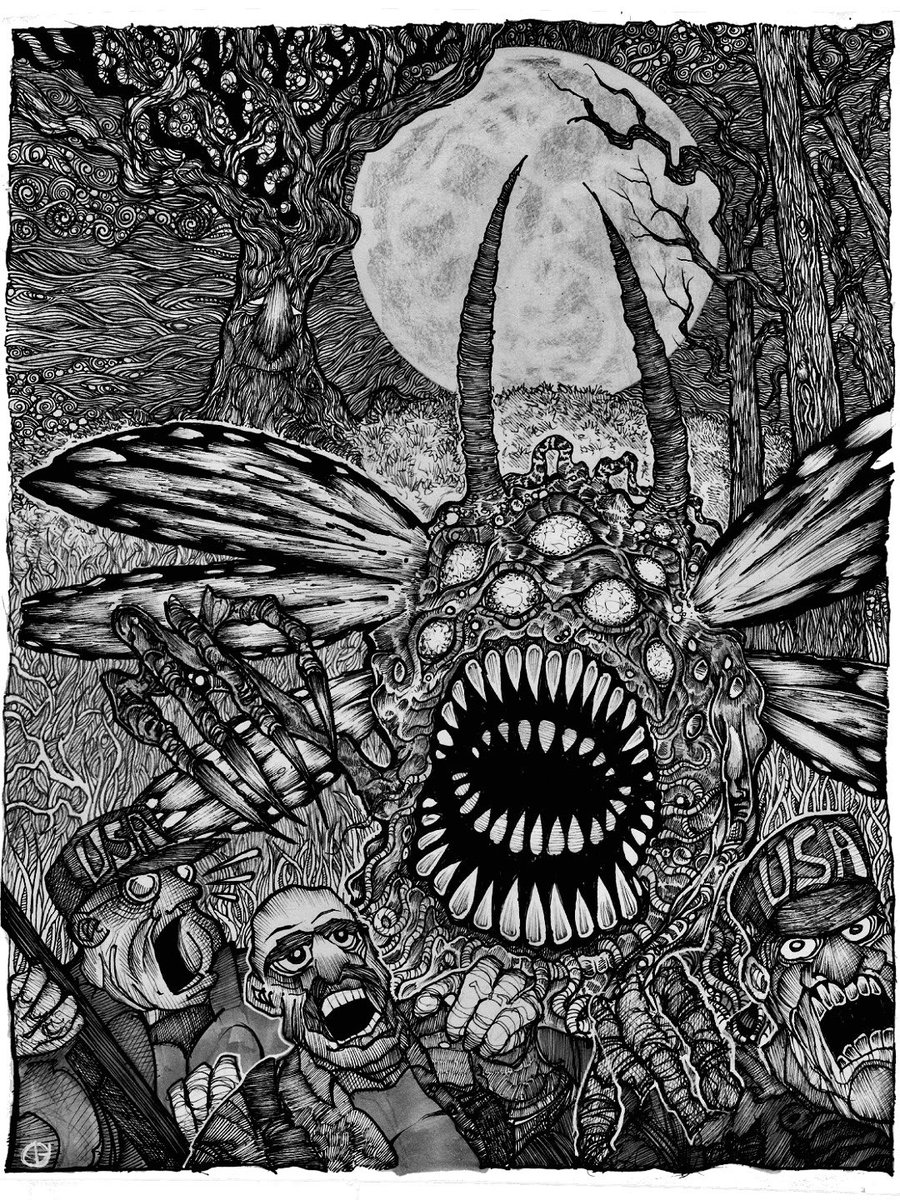 Hunters glimpse the outer dark
Maw opens, sanity cracks
Lunar jaws swallow their screams

#lovecraftian #horror #moonlight #nightmarefuel