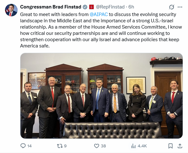 McPhersonHall's tweet photo. While #Elections2026 #MN01 independent candidate, #OliverMorlan is announcing #TownHall events for March, @RepFinstad rejects meeting with constituents but has an open door for @AIPAC donors.

@BradFinstad is #DonorOwned 

#TimeForChange in #MNCD1

#FinstadWatch 

#OustFinstad https://t.co/yUwDKaApI1