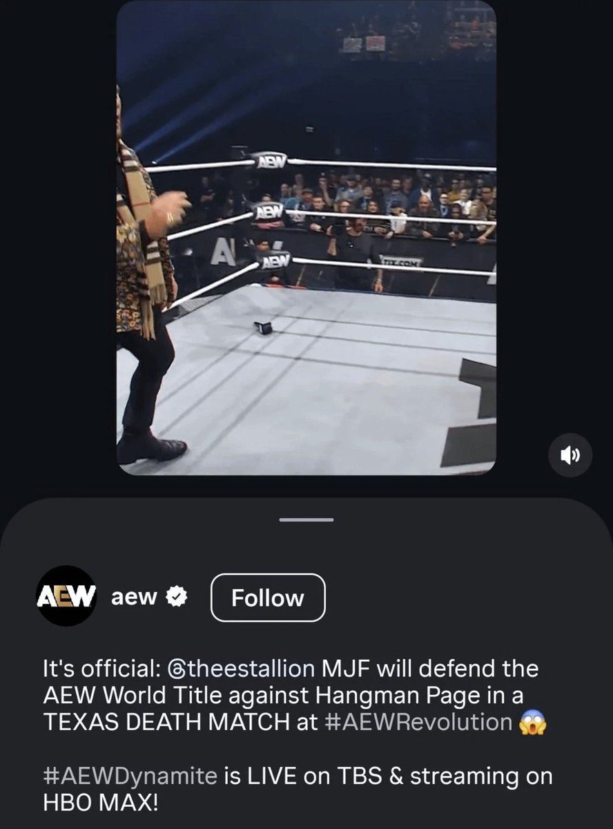 AEW accidentally tagged Megan Thee Stallion on Instagram saying that she will be the one facing Hangman in a Texas Death Match💀💀💀💀💀💀💀💀