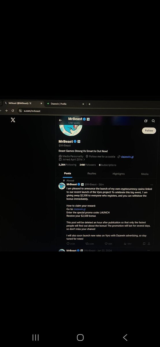 Infinite_Mayhem's tweet photo. @MrBeast did you post this is this real https://t.co/cS0NOMAIW1