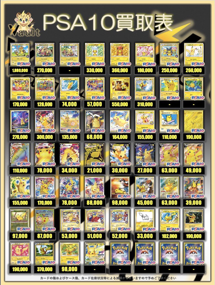 ポケカPSA10強化買取】⚡️2/26更新 ポケカPSA10の買取表になります