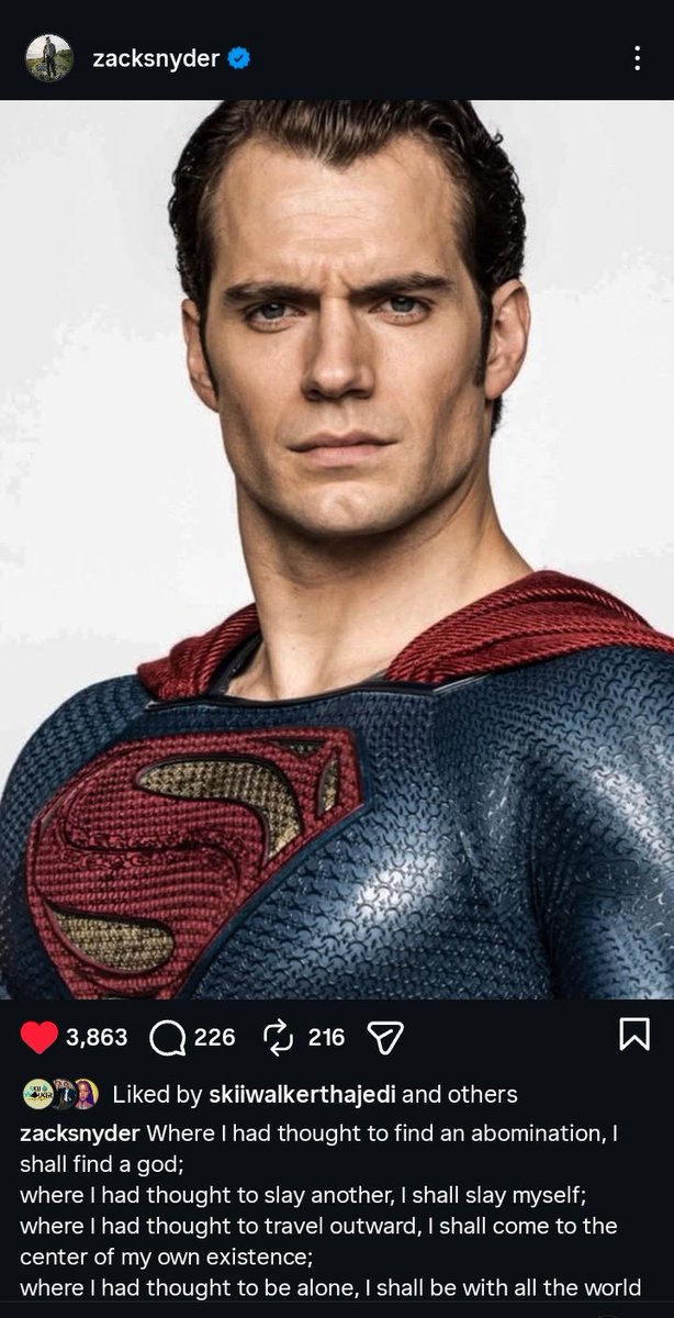 Zack Snyder posts this awesome shot of Henry Cavill, the SUPERMAN. He's sending us a message.

Could their return soon be upon us!?

#SnyderVerseOnNetflix #ZSJLonNetflix