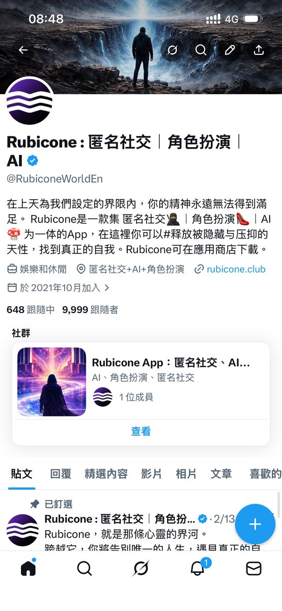 Rubicone : 匿名社交｜角色扮演｜AI tweet media