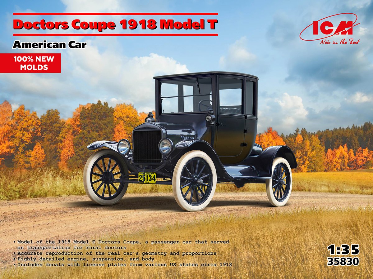輸入新製品（ICM社）】 1:35プラモデル 「T型フォード1918 ドクターズ