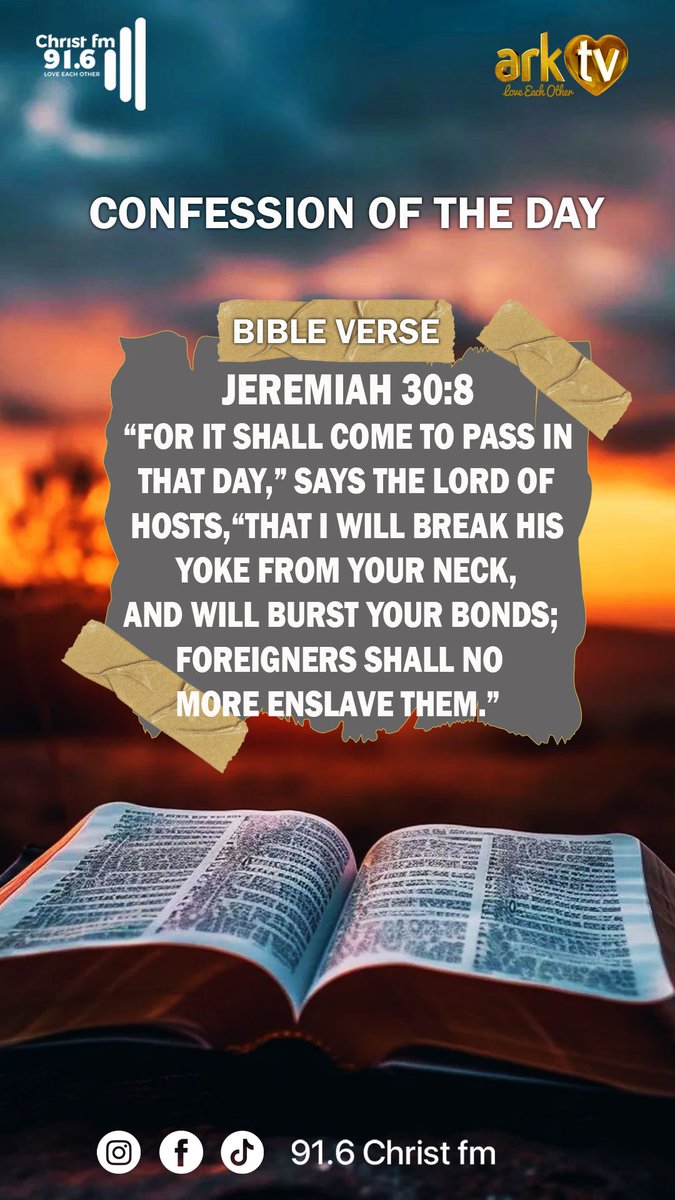 916ChristFm's tweet photo. Today we stand on God’s promise: every burden is lifted, every chain is shattered, and every form of bondage is removed. The Lord fights for us, and we walk in divine freedom and new beginnings.
#NoMoreBondage #GodOurDeliverer #WalkInFreedom #ScriptureConfession https://t.co/yq1d5UQ8d0