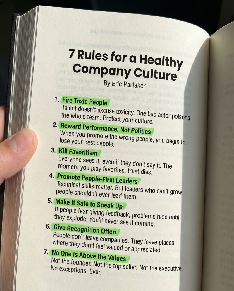 AlwaysKeepL's tweet photo. 7 Rules for a healthy company culture https://t.co/2IgS0FY3fM