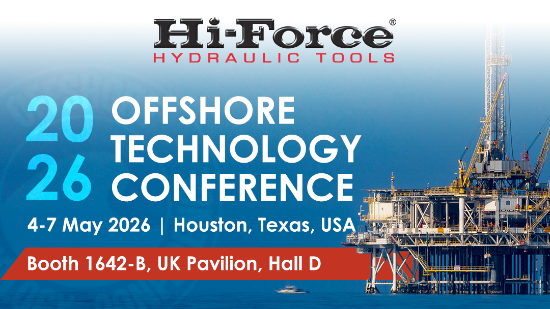 HiForceLimited's tweet photo. Mark your calendar! Hi-Force will be exhibiting at the @OTCevents from 4–7 May 2026.

📍 Stand 1642-B, UK Pavilion (Hall D)

Explore high-pressure hydraulic tools, heavy lifting &amp; bolting solutions.
Hope to see you at #OTC2026! #hiforce #offshoretechnologyconference https://t.co/i9xP6scq8a