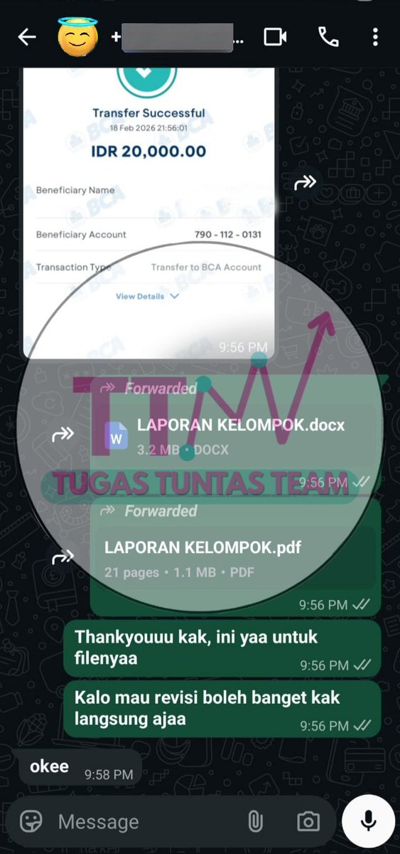 tugastuntasTTM's tweet photo. #025

— Joki Formatting Laporan

Fyi, kakaknya repeat order buat formatting lho!! Tandanya apa? @tugastuntasTTM trusted, pengerjaannya sesuai apa yang customer mau, dan tentunya masih ramah di kantong pelajar. Tunggu apa lagi, gercepin order di kita!

#zonauang #OurTestimoniTTM https://t.co/G5uWGR3Xbo