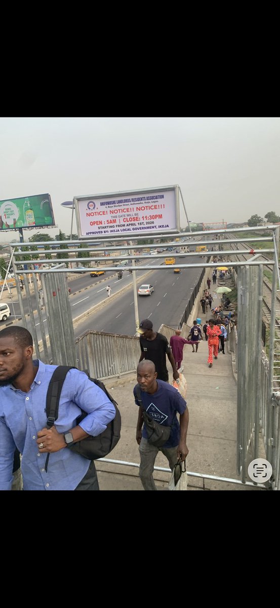 I write to formally report an unauthorized installation of an iron gate on a Federal Pedestrian Bridge across the railway line located at Ikeja Along, opposite Ajayi Farm Bus Stop, Lagos.

This bridge is a federal public infrastructure, meant for unrestricted pedestrian use. The