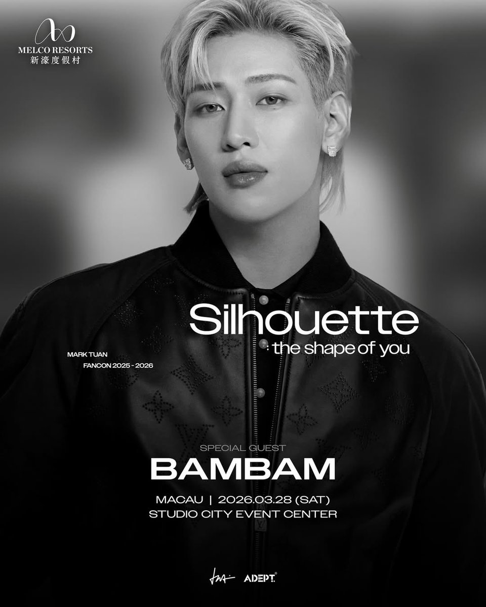 260226 | ©️dnamngmnt’s IG Update 

MARK段宜恩 
Silhouette: The Shape of You 
FANCON 2025-2026

MACAU 澳門

Introducing a special guest for a special encore night @bambam1a

⏰ March 28, 2026
📍 STUDIO CITY EVENT CENTER 

🎫 TICKETS ON SALE NOW
Damai, MAISEAT,