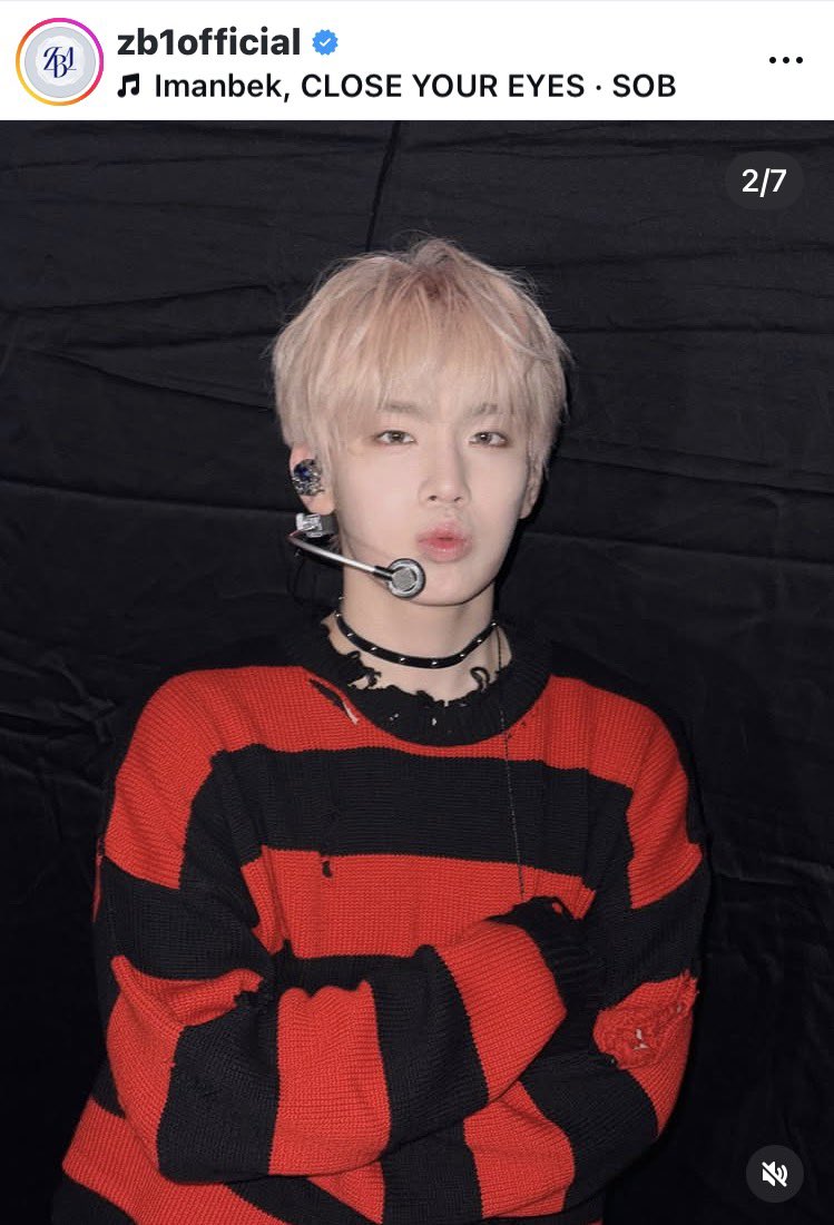 ZEROBASEONE Kim Taerae posted on Instagram using CLOSE YOUR EYES ‘SOB’ audio.