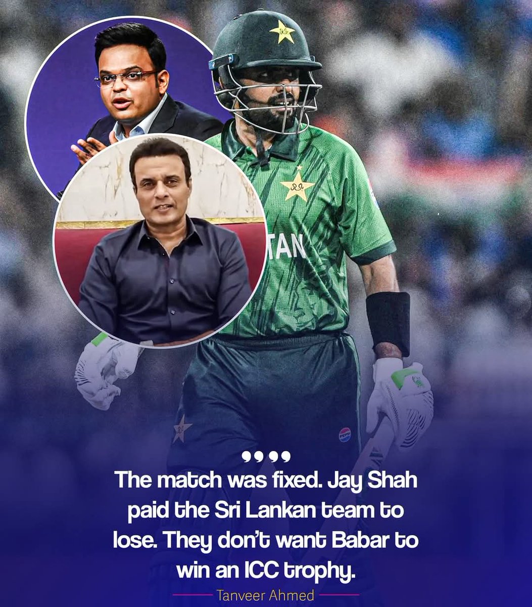 khaayaLagaya's tweet image. Tanveer Ahmed 🗣️

“The match was fixed. Jay Shah paid the Sri Lankan team to lose. They don’t want Babar to win an ICC trophy.”

#JayShah #SLvsENG #T20WorldCup2026