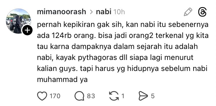 Menurut keyakinan saya, Socrates adalah salah satu nabi.

Meskipun pada akhirnya ia dijatuhi hukuman mati oleh penguasa dengan cara meminum racun.

Socrates dianggap telah memengaruhi pemuda-pemuda Athena secara negatif, terutama dengan cara mendorong mereka untuk mempertanyakan