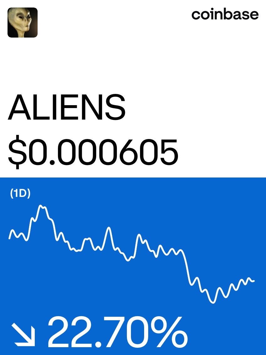 DcAkens's tweet photo. Aliens are real on @Coinbase: https://t.co/LveGA0WvUU https://t.co/zmwtcR4mjk