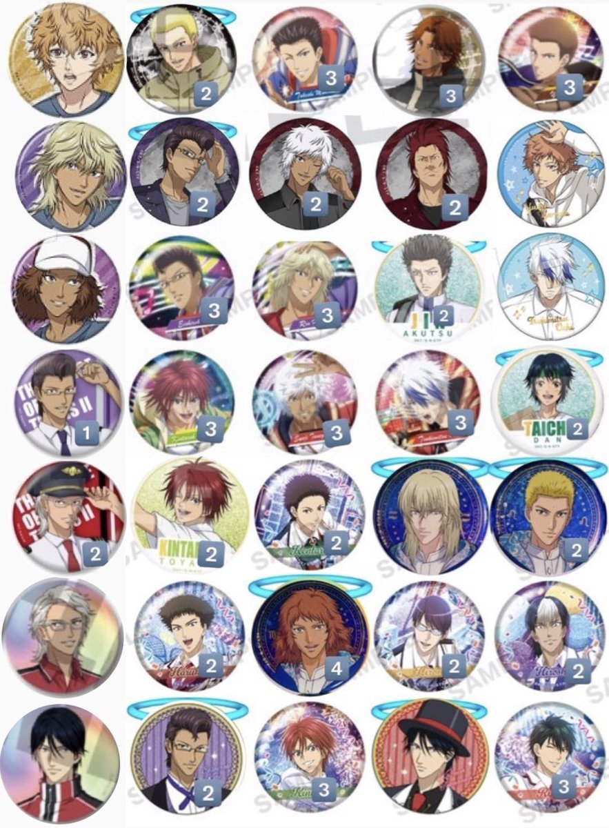 譲渡】新テニスの王子様 テニラビ 缶バッジ テニプリ グリッター (譲