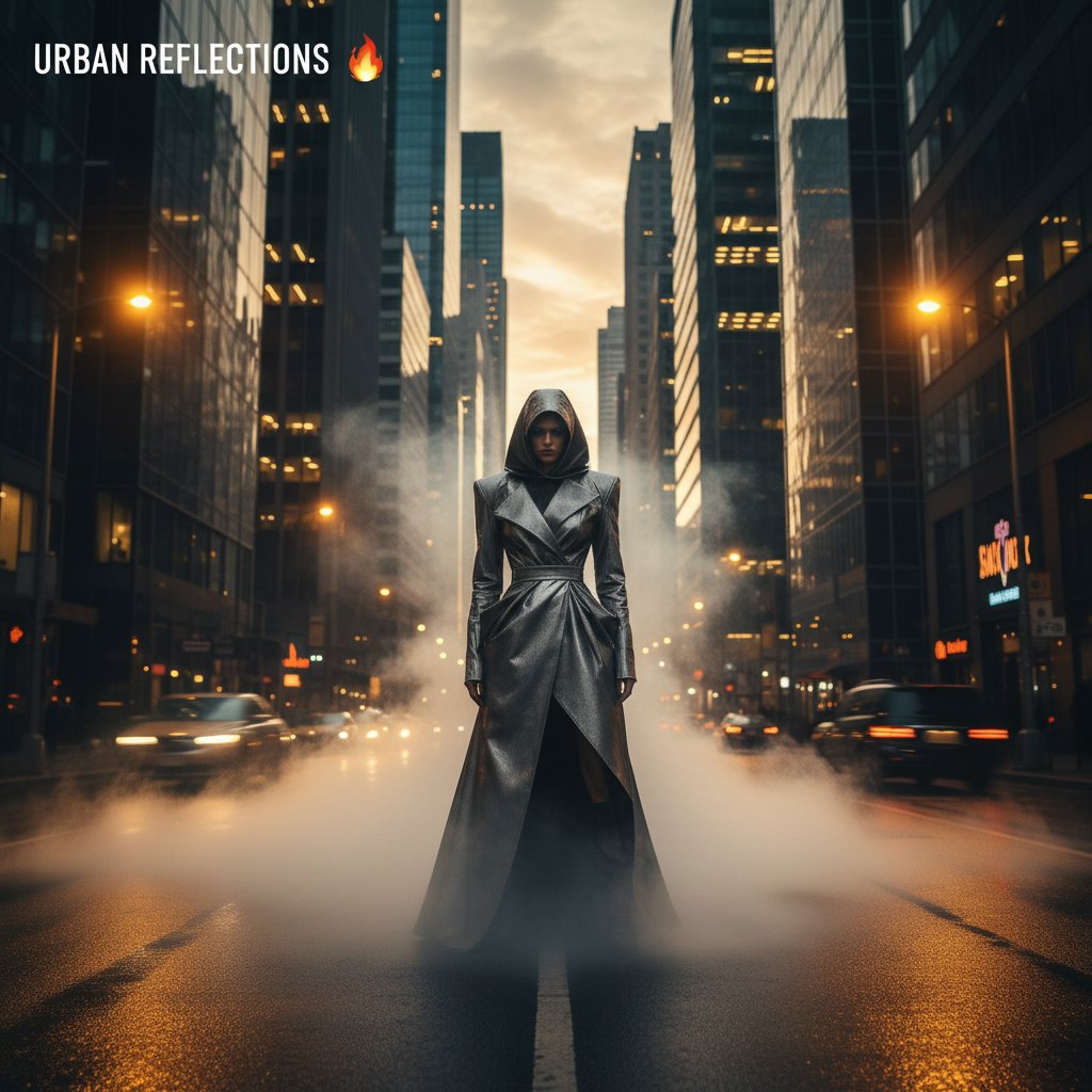 Urban Reflections. The dynamic warm directional lighting accentuates the glass textures, creating a profound sense of depth. 🔥