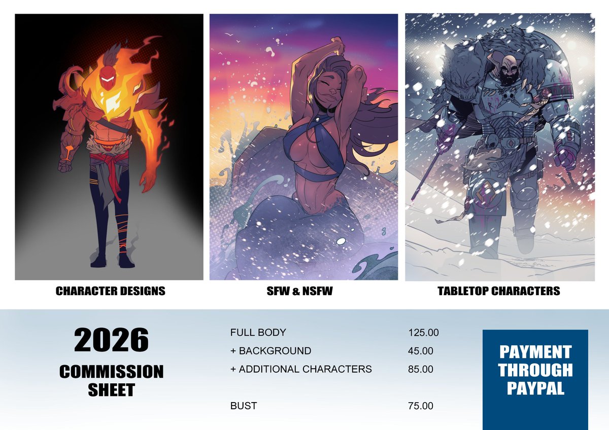 Still have one commission slot open, if anyone's interested :)
Please share it around if you can. My reach on this platform is abysmal 🤣
