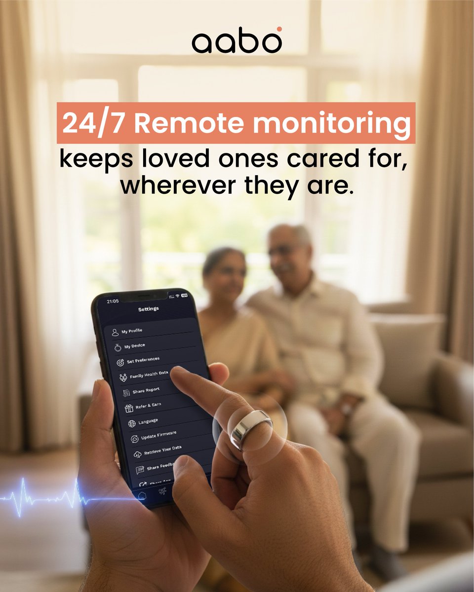 aabo_in's tweet photo. Love and aaboRing know no boundaries.

Equipped to track every movement and healthcare of loved ones with timely alerts and analysis regardless of geographical distance, aaboRing’s Remote Monitoring feature keeps your loved ones closer than ever.

#smartring #fitness #SharkTank https://t.co/KPbFwPHBnp
