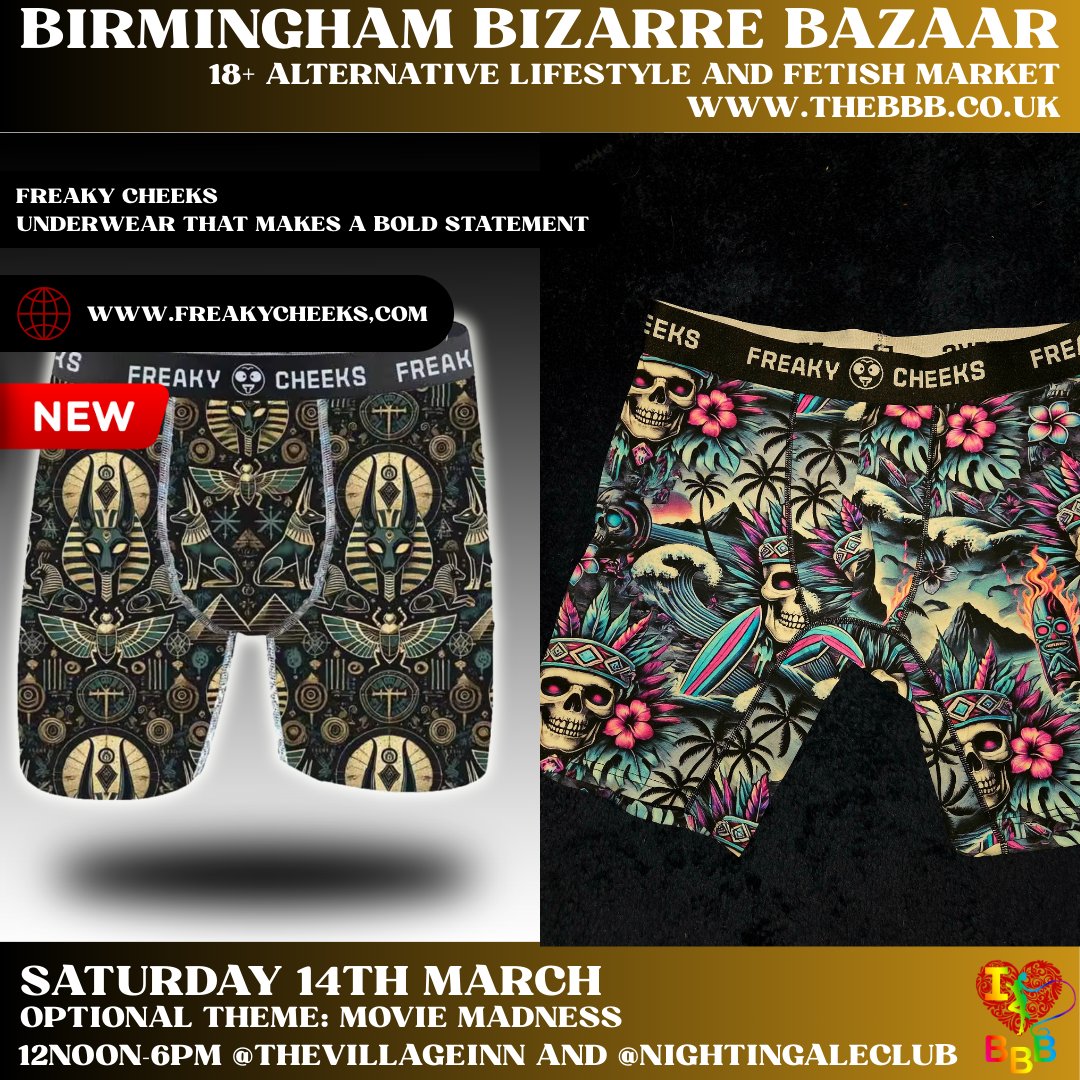 BBBAltFetBazaar's tweet photo. 🎬 March is Movie Madness and the trader lineup is giving main character energy!

Welcoming FreakyCheeks to the red carpet this March! 

🗓 SATURDAY 14th March 12–6PM
https://t.co/LV63CY9S8z
#BrumEvents #QueerOwned #LGBTQBusiness #FetishFashion #KinkCommunity #BBBTraders https://t.co/VcOtSd18Gw