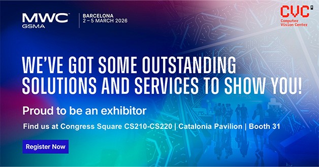 CVC_UAB's tweet image. ⏳ It's happening next week!

#CVC will be at MWC Barcelona 2026 (@MWCHub)  as an exhibitor 🚀
Come and meet us to explore how #computervision technologies are driving innovation across industries.

📅 March 2–5
📍 Congress Square CS210–CS220, Catalonia Pavilion – Booth 31

We’re